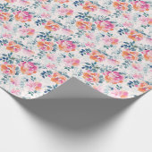 Patroon met geschilde Rozen Cadeaupapier (Hoek)