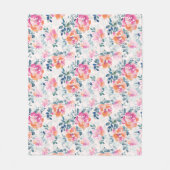 Patroon met geschilde Rozen Fleece Deken (Voorkant)