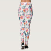 Patroon met geschilde Rozen Leggings (Achterkant)