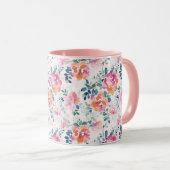 Patroon met geschilde Rozen Mok (Voorkant rechts)