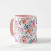 Patroon met geschilde Rozen Mok (Voorkant links)