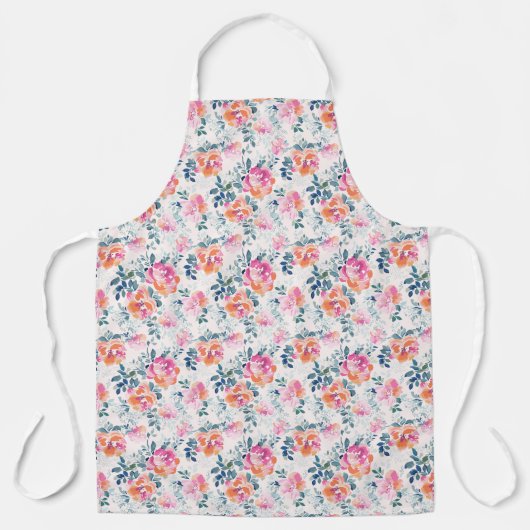 Patroon met geschilde Rozen Schort (Voorkant)