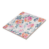 Patroon met geschilde Rozen Tegeltje (Zijkant)