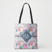 Patroon met geschilde Rozen Tote Bag (Voorkant)