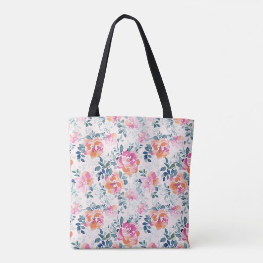 Patroon met geschilde Rozen Tote Bag (Achterkant)