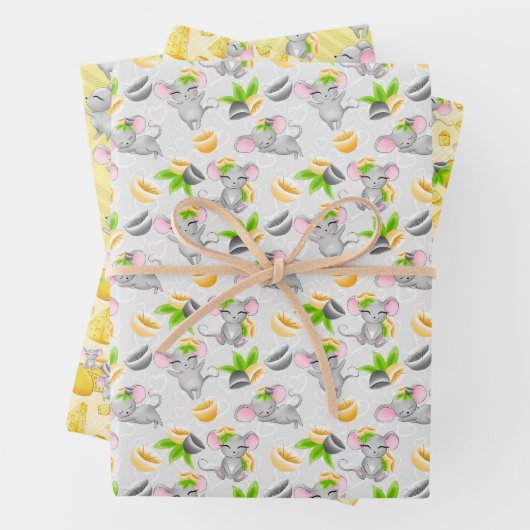 patroon met getild muizen inpakpapier vel (In situ)