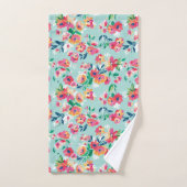 Patroon met geverfde bloemen bad handdoek (Handdoek)