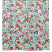 Patroon met geverfde bloemen douchegordijn (Voorkant)
