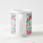 Patroon met geverfde bloemen grote koffiekop (Achterkant)