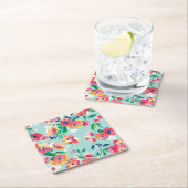 Patroon met geverfde bloemen kartonnen onderzetters (Insitu)