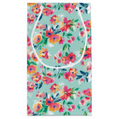 Patroon met geverfde bloemen klein cadeauzakje (Achterkant)