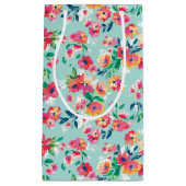 Patroon met geverfde bloemen klein cadeauzakje (Voorkant)