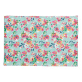 Patroon met geverfde bloemen kussensloop (Achterkant-Links)
