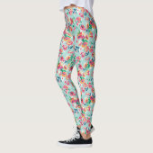 Patroon met geverfde bloemen leggings (Links)