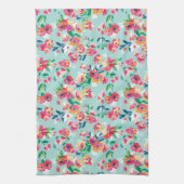 Patroon met geverfde bloemen theedoek (Verticaal)