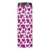 Patroon met geverfde harten - magenta & glitter thermosbeker (Achterkant)
