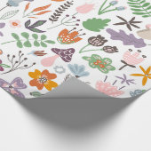 Patroon met gevlekte bladeren en herfsten cadeaupapier (Hoek)