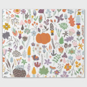 Patroon met gevlekte bladeren en herfsten cadeaupapier (Vlak)