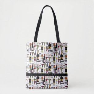 Patroon met glazen en Accessoires Tote Bag