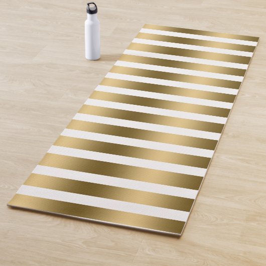 Patroon met Gold & White Stripes Yogamat (In situ)