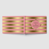 Patroon met gouden en roze strepen gastenboek (Volledig)