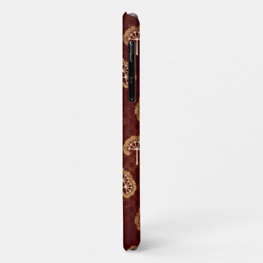 Patroon met gouden en witte bomen op rood Case-Mate iPhone case (Achterkant/links)