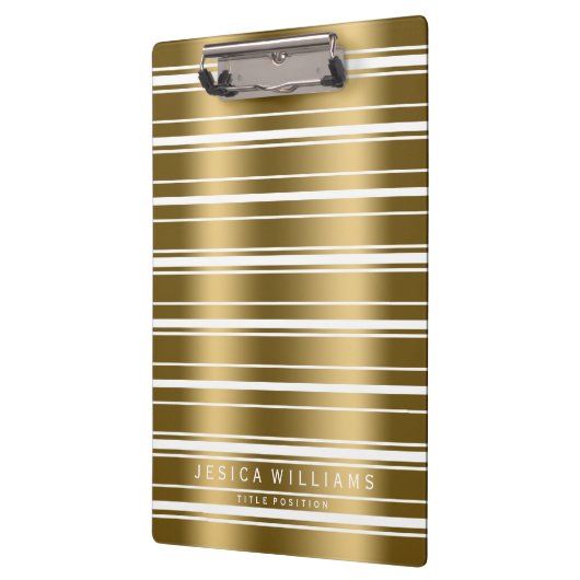 Patroon met gouden en witte strepen klembord (Links)