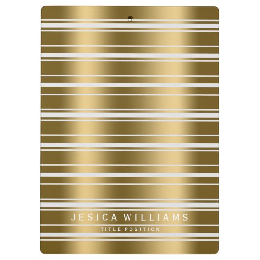 Patroon met gouden en witte strepen klembord (Achterkant)