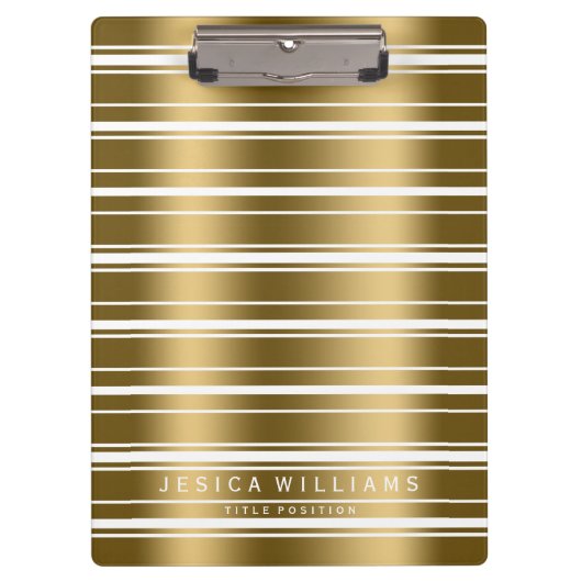 Patroon met gouden en witte strepen klembord (Voorkant)
