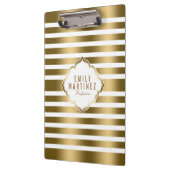 Patroon met gouden en witte strepen klembord (Links)
