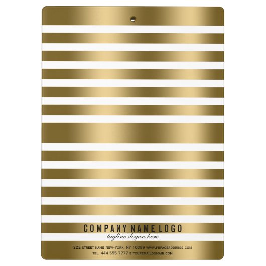 Patroon met gouden en witte strepen klembord (Achterkant)