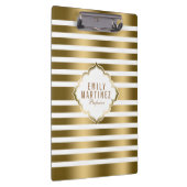 Patroon met gouden en witte strepen klembord (Rechts)