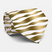 Patroon met gouden en witte strepen stropdas (Opgerold)