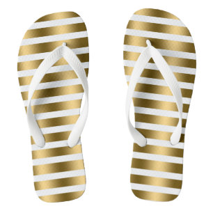 Patroon met gouden en witte strepen teenslippers