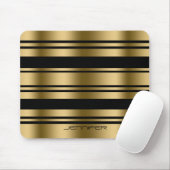 Patroon met gouden en zwarte strepen muismat (Met muis)