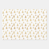 Patroon met gouden kerstrendierbomen inpakpapier vel (Voorkant 2)