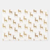 Patroon met gouden kerstrendierbomen inpakpapier vel (Voorkant)