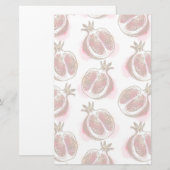 Patroon met granaatappel briefpapier (Voorkant / Achterkant)