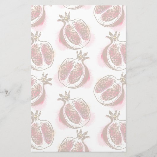 Patroon met granaatappel briefpapier (Voorkant)