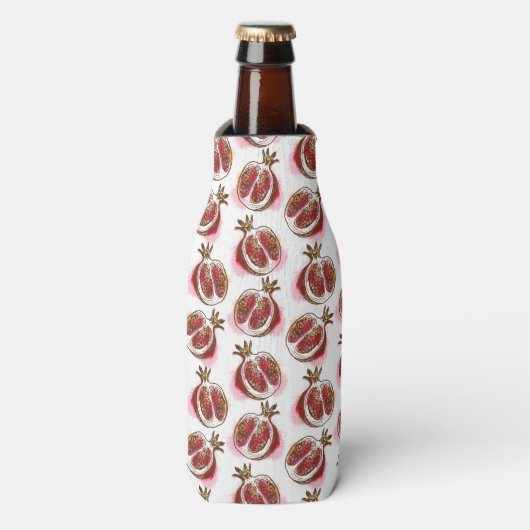Patroon met granaatappel flesjeskoeler (Fles Voorkant)