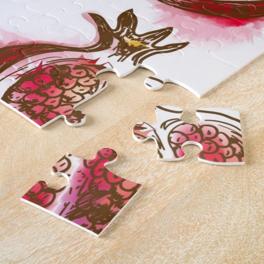 Patroon met granaatappel legpuzzel (Zijkant)