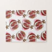 Patroon met granaatappel legpuzzel (Horizontaal)