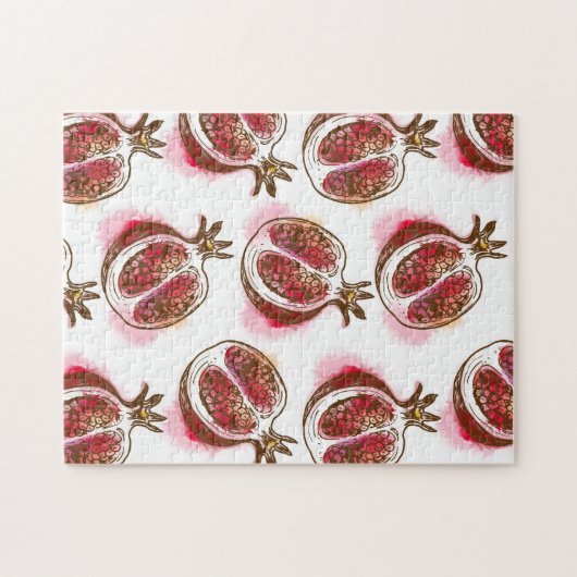 Patroon met granaatappel legpuzzel (Horizontaal)