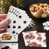 Patroon met granaatappel pokerkaarten (Insitu)