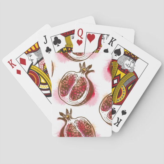 Patroon met granaatappel pokerkaarten (Achterkant)