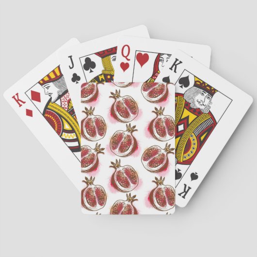 Patroon met granaatappel pokerkaarten (Achterkant)