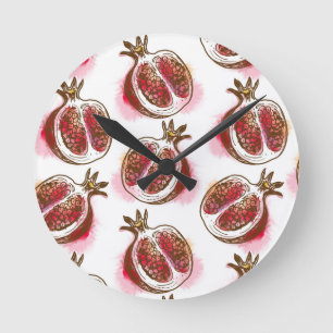 Patroon met granaatappel ronde klok