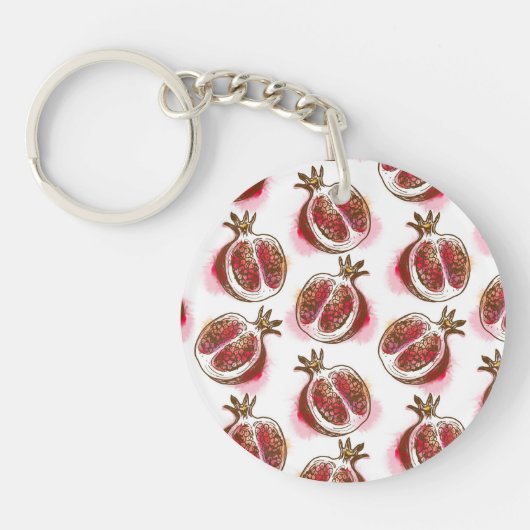 Patroon met granaatappel sleutelhanger (Voorkant)