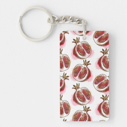 Patroon met granaatappel sleutelhanger (Voorkant)