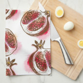 Patroon met granaatappel theedoek (Quarter Fold)